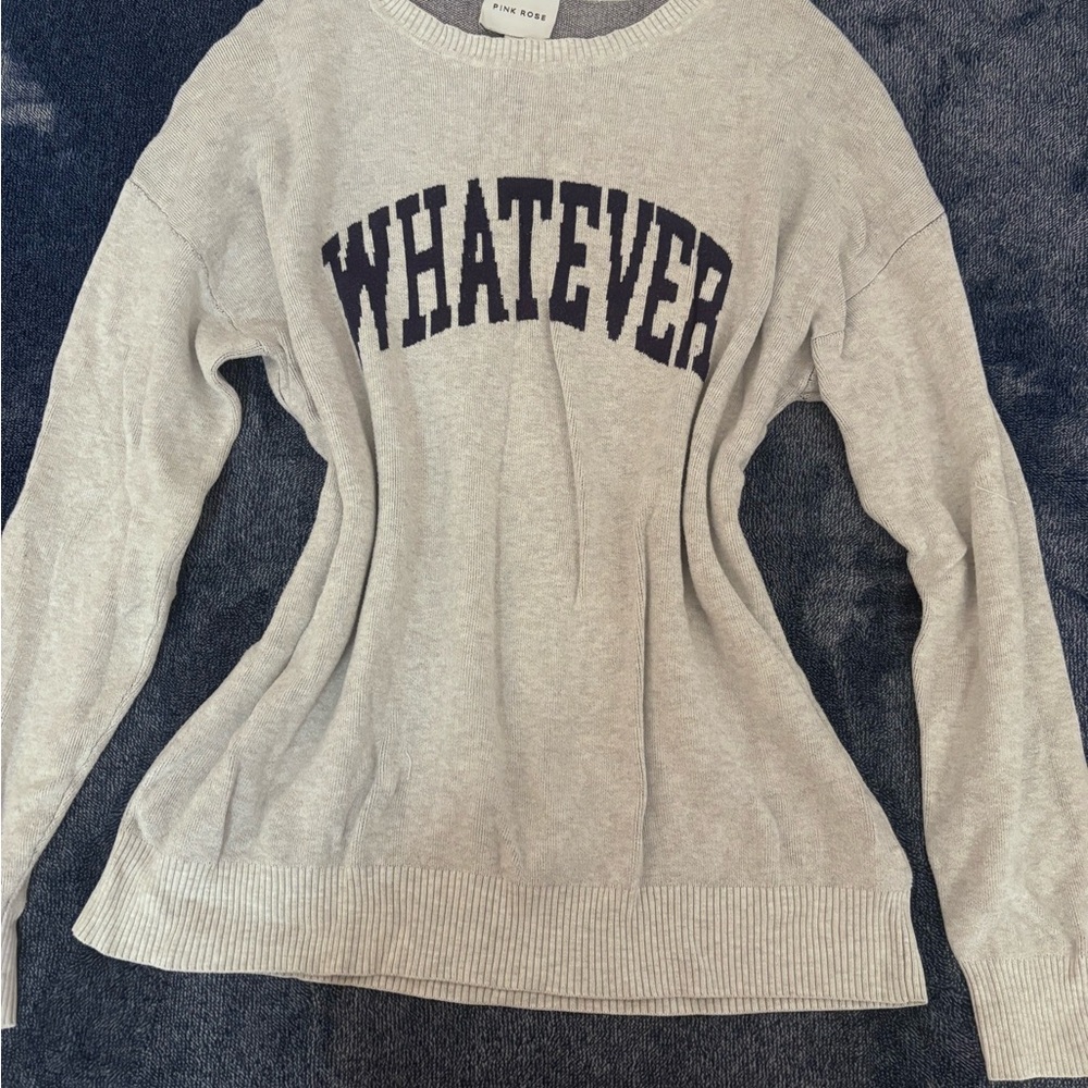 Pink Rose Gray 'Whatever' Sweater